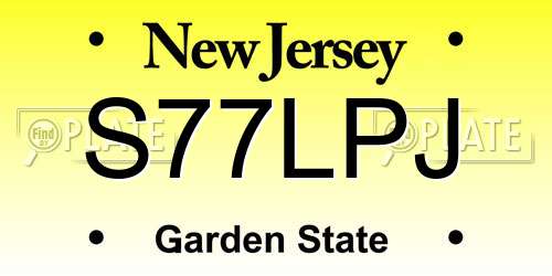 S77LPJ New Jersey License Plate