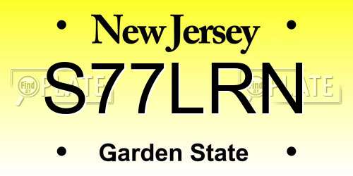 S77LRN New Jersey License Plate