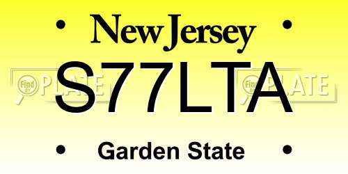 S77LTA New Jersey License Plate