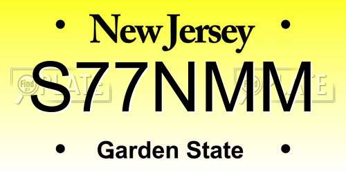 S77NMM New Jersey License Plate