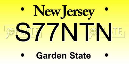 S77NTN New Jersey License Plate