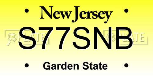 S77SNB New Jersey License Plate
