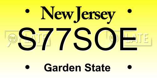 S77SOE New Jersey License Plate