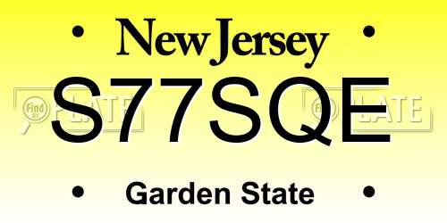 S77SQE New Jersey License Plate