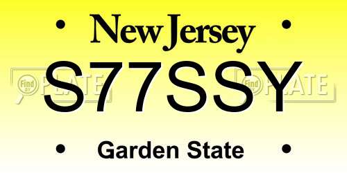 S77SSY New Jersey License Plate