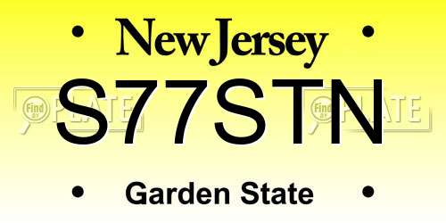 S77STN New Jersey License Plate