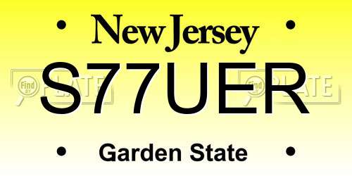S77UER New Jersey License Plate