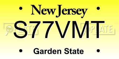 S77VMT New Jersey License Plate