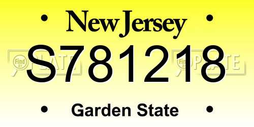 S781218 New Jersey License Plate