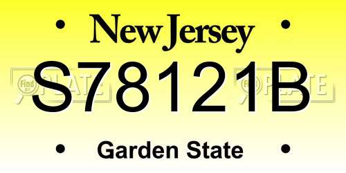 S78121B New Jersey License Plate