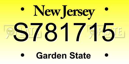 S781715 New Jersey License Plate