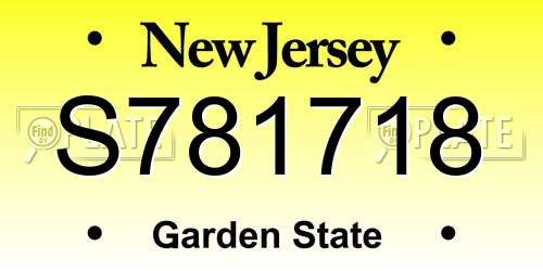 S781718 New Jersey License Plate