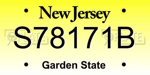 S78171B New Jersey License Plate