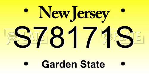 S78171S New Jersey License Plate
