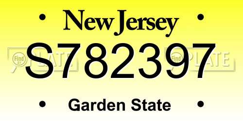 S782397 New Jersey License Plate