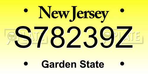 S78239Z New Jersey License Plate