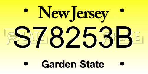 S78253B New Jersey License Plate