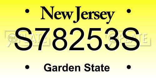 S78253S New Jersey License Plate