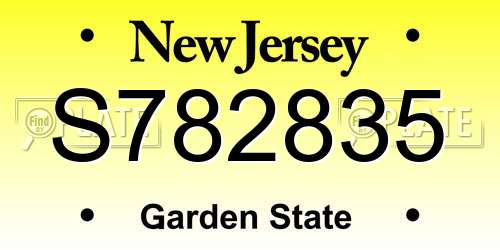 S782835 New Jersey License Plate