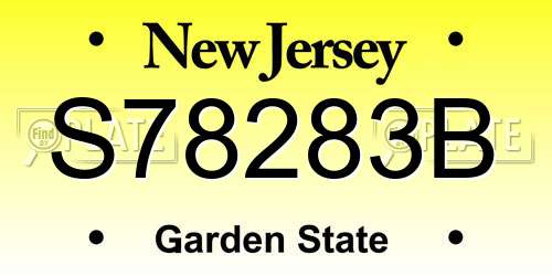 S78283B New Jersey License Plate