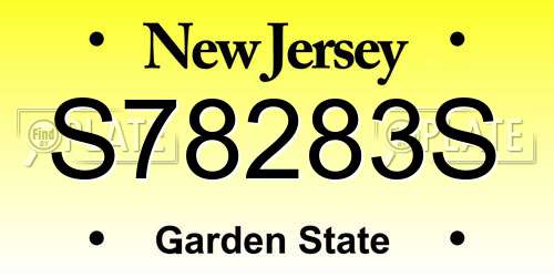 S78283S New Jersey License Plate