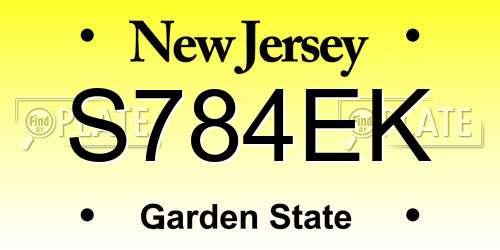 S784EK New Jersey License Plate