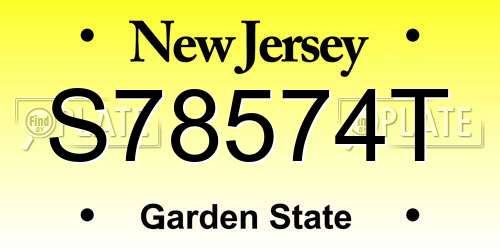 S78574T New Jersey License Plate