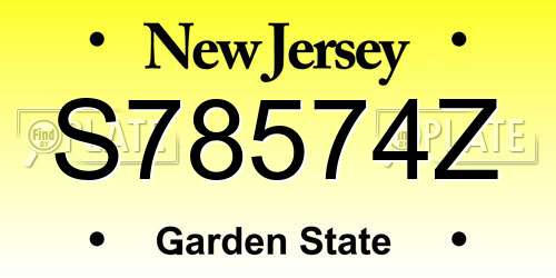 S78574Z New Jersey License Plate
