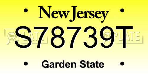 S78739T New Jersey License Plate