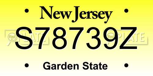 S78739Z New Jersey License Plate