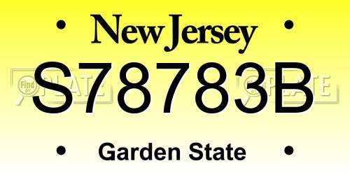 S78783B New Jersey License Plate