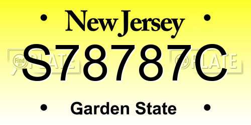 S78787C New Jersey License Plate