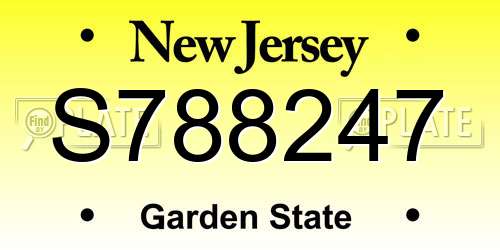 S788247 New Jersey License Plate