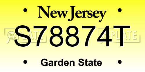 S78874T New Jersey License Plate