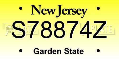 S78874Z New Jersey License Plate
