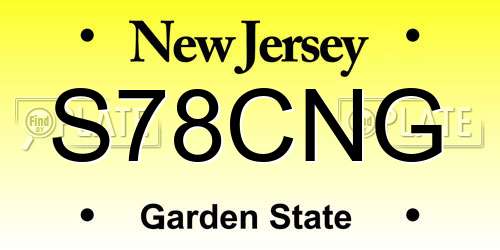 S78CNG New Jersey License Plate
