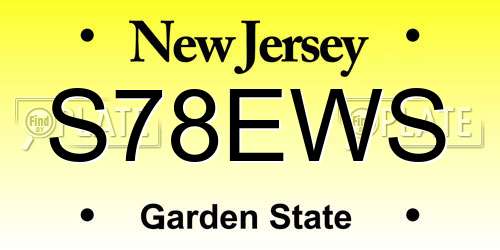 S78EWS New Jersey License Plate