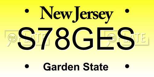 S78GES New Jersey License Plate