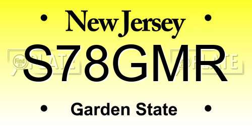 S78GMR New Jersey License Plate