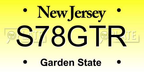 S78GTR New Jersey License Plate