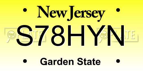 S78HYN New Jersey License Plate