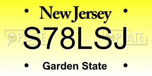 S78LSJ New Jersey License Plate