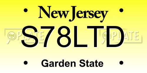S78LTD New Jersey License Plate