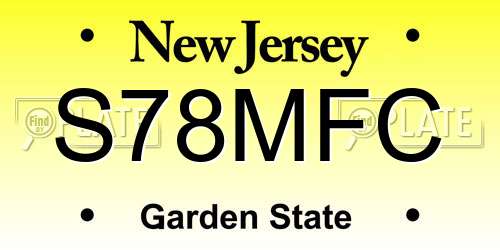 S78MFC New Jersey License Plate