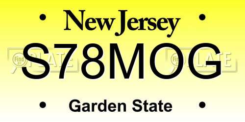 S78MOG New Jersey License Plate