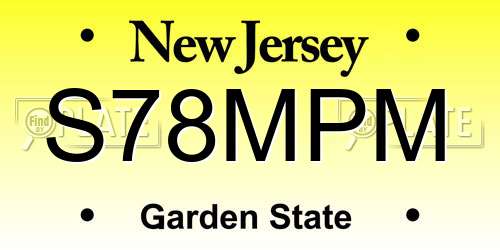 S78MPM New Jersey License Plate