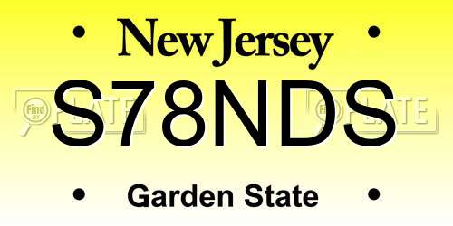 S78NDS New Jersey License Plate