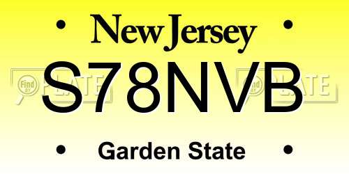 S78NVB New Jersey License Plate