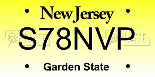 S78NVP New Jersey License Plate
