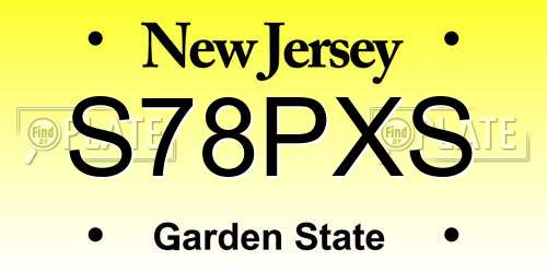 S78PXS New Jersey License Plate